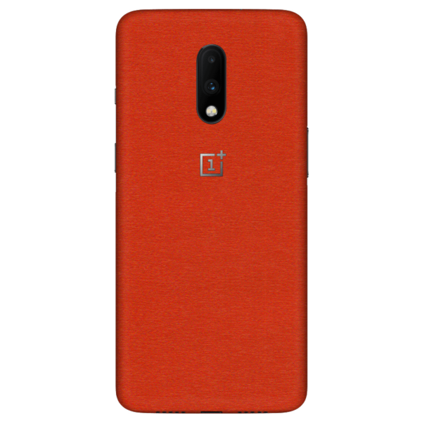 Chrome Brushed Metallic Orange Mobile Skin